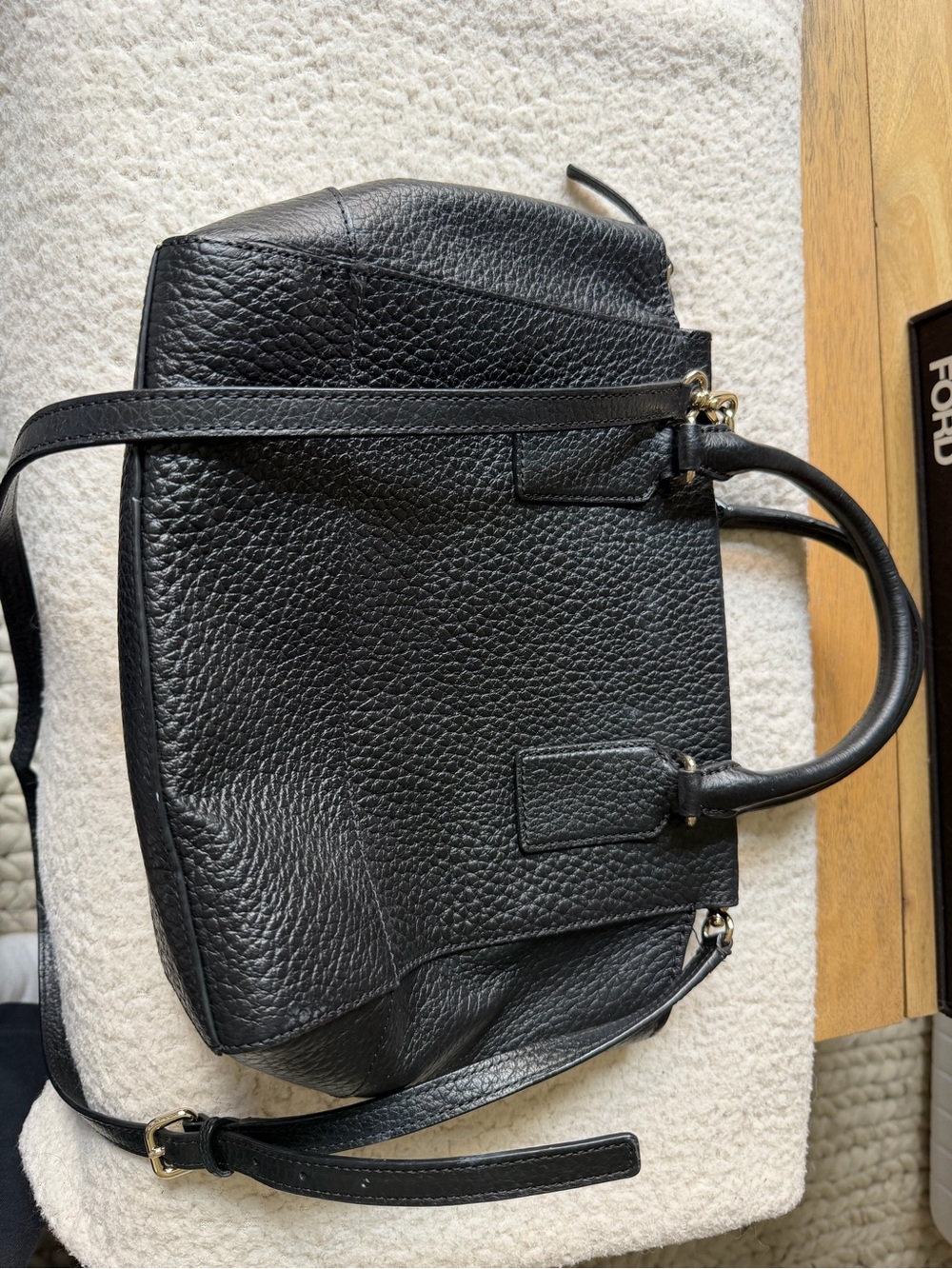 kate spade Black Pebbled Leather Satchel with Gold Hardware - Picture 2 of 14
